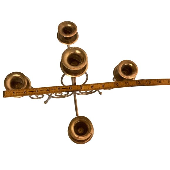 Vintage Large Gold Tone Metal Candelabra Centerpiece - Picture 9 of 9